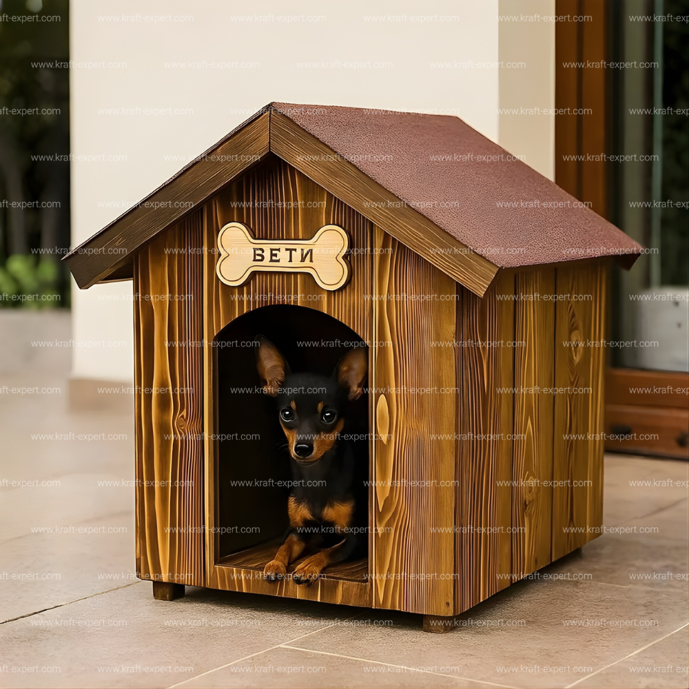 Дървена къщичка за куче - Размер Малка (S)
