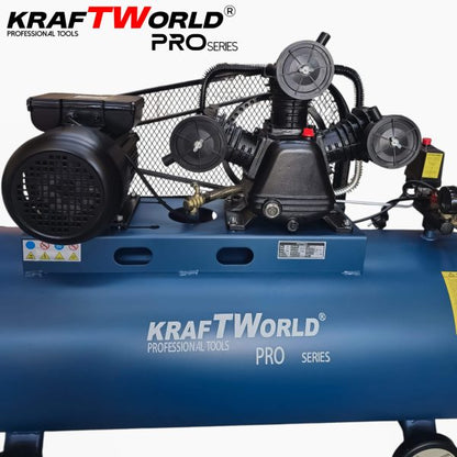 Трибутален въздушен компресор KraftWorld 200L | 4HP | 8 bar