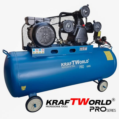 Трибутален въздушен компресор KraftWorld 200L | 4HP | 8 bar