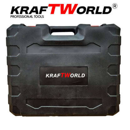 Комплект 4в1 KraftWorld Безчеткови Машини Гайковерт-винтоверт, Ъглошлайф и Перфоратор