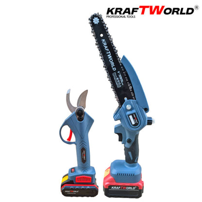 Комплект: Мини Резачка и Лозарска Ножица KraftWorld с 4бр батерии