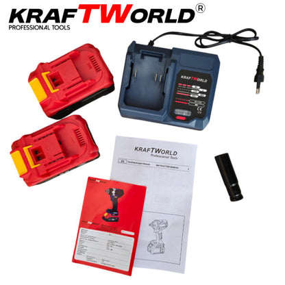 Акумулаторен Ударен Комбиниран Гайковерт-Винтоверт Kraftworld с 2 Батерии