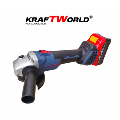 Акумулаторен Ъглошлайф 125мм Kraftworld с 2 Батерии в Куфар