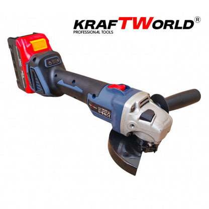 Акумулаторен Ъглошлайф 125мм Kraftworld с 2 Батерии в Куфар