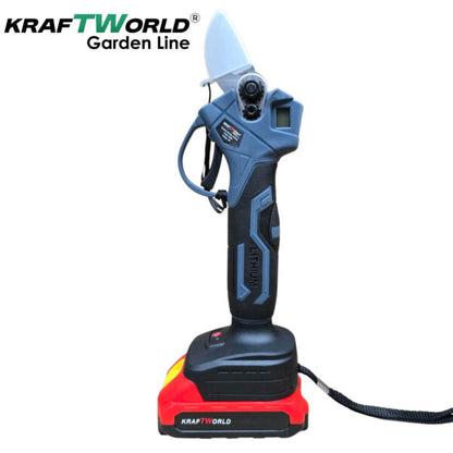 Професионален Комплект KraftWorld: Акумулаторна Лозарска Ножица + Телескопичен Прът