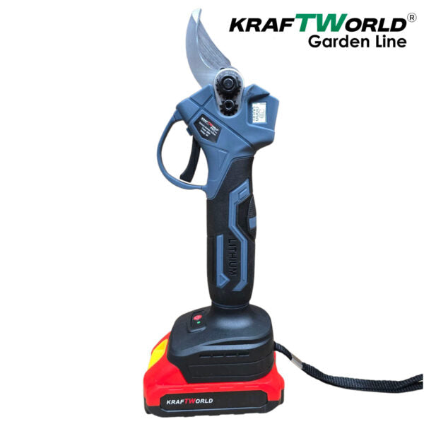 Професионална Акумулаторна Лозарска Ножица с Дисплей и 2 Батерии KraftWorld