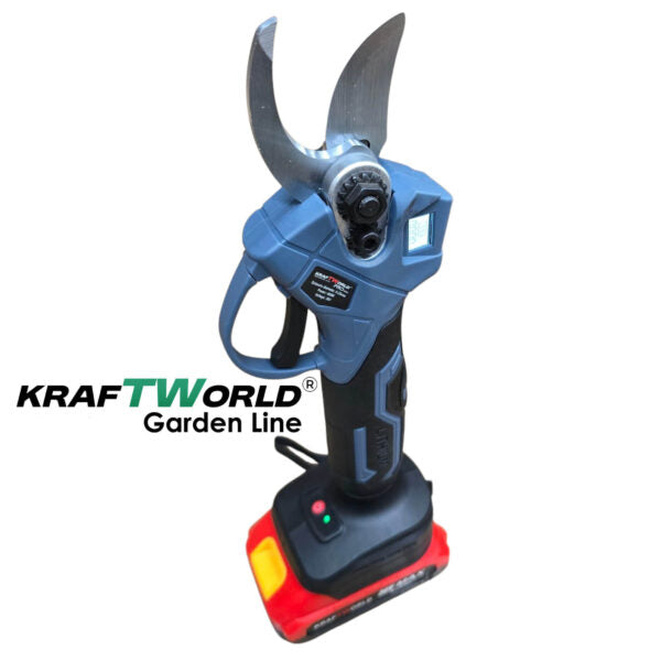 Професионална Акумулаторна Лозарска Ножица с Дисплей и 2 Батерии KraftWorld