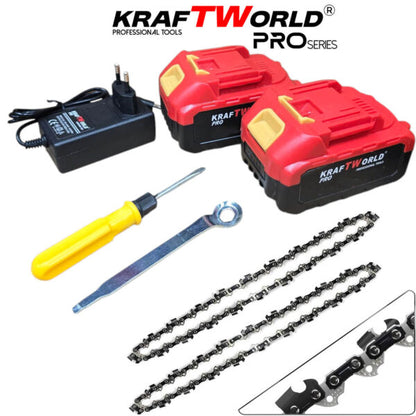 Акумулаторна Резачка KraftWorld  8″ с Автоматично Омасляване и Безчетков Мотор