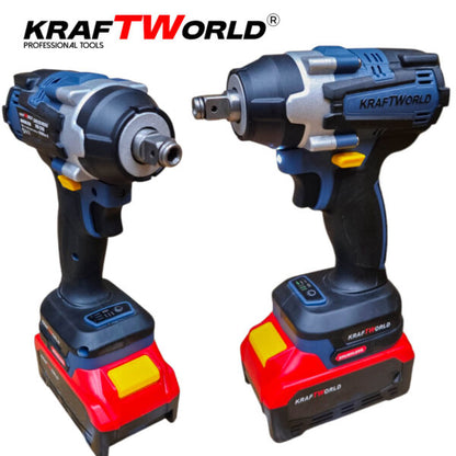 KraftWorld Акумулаторен Ударен Гайковерт 24V 4Ah – 850Nm + Куфар и 35 Части!