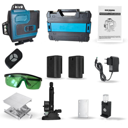 Самонивелиращ Лазерен Нивелир 4D с 16 Линиии Зелен Лазер и Тринога в Куфар