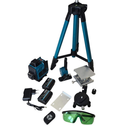 Самонивелиращ Лазерен Нивелир 4D с 16 Линиии Зелен Лазер и Тринога в Куфар