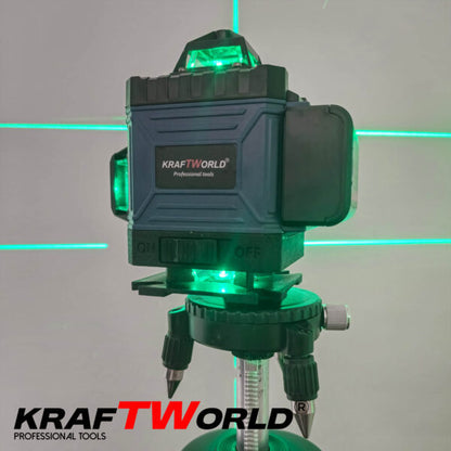 Акумулаторен комплект KraftWorld 5в1 – Лазерен Нивелир, Гайковерт – Винтоверт, Перфоратор, Ъглошлайф