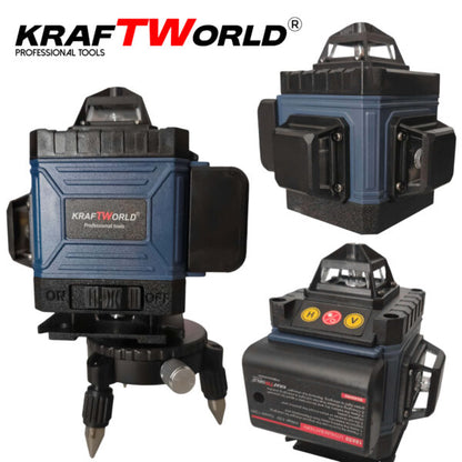 Акумулаторен комплект KraftWorld 5в1 – Лазерен Нивелир, Гайковерт – Винтоверт, Перфоратор, Ъглошлайф