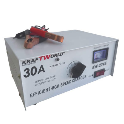 Зарядно устройство KraftWorld KW-2745 – 30A, за 6V и 12V акумулатори