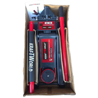 Нископрофилен Хидравличен Крик с Двойна Помпа KraftWorld – 4T, 83–465 мм