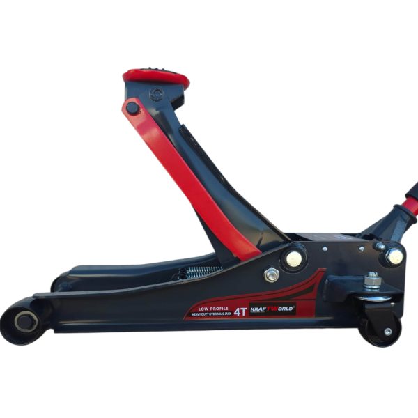 Нископрофилен Хидравличен Крик с Двойна Помпа KraftWorld – 4T, 83–465 мм