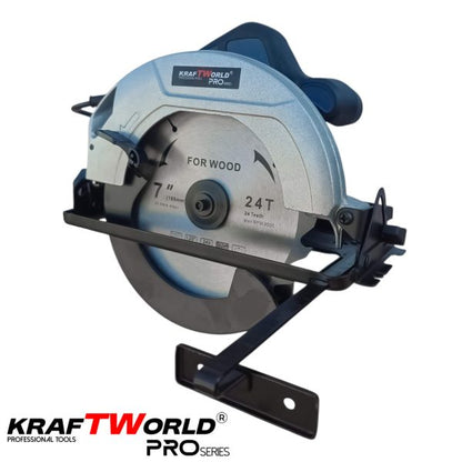 Електрически ръчен циркуляр KraftWorld 1600 W, диск 190mm, регулируем ъгъл 45°