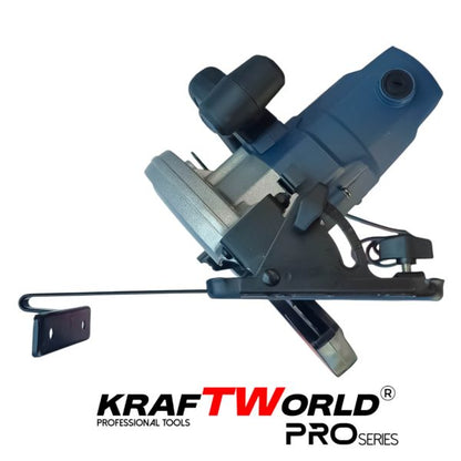 Електрически ръчен циркуляр KraftWorld 1600 W, диск 190mm, регулируем ъгъл 45°
