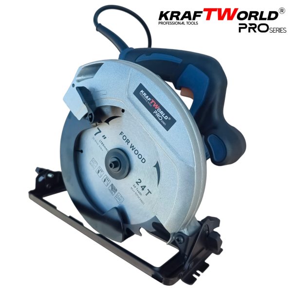 Електрически ръчен циркуляр KraftWorld 1600 W, диск 190mm, регулируем ъгъл 45°