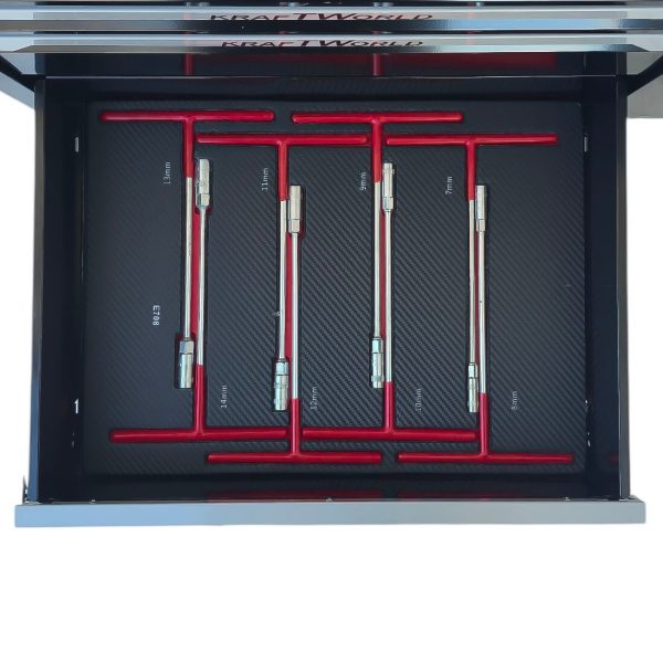 Професионален Шкаф с инструменти KraftWorld PRO 7 Пълни Чекмеджета – 258 Инструмента