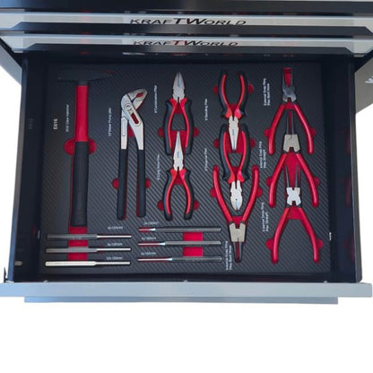 Професионален Шкаф с инструменти KraftWorld PRO 7 Пълни Чекмеджета – 258 Инструмента