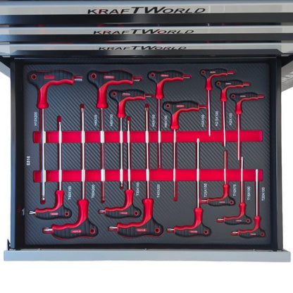 Професионален Шкаф с инструменти KraftWorld PRO 7 Пълни Чекмеджета – 258 Инструмента