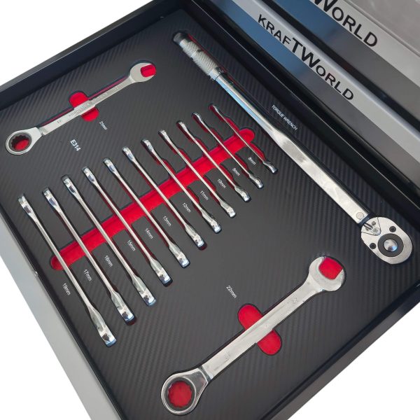 Професионален Шкаф с инструменти KraftWorld PRO 7 Пълни Чекмеджета – 258 Инструмента