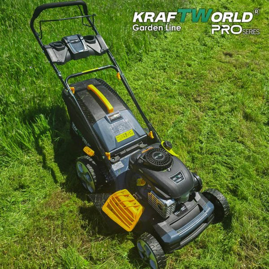 Самоходна бензинова косачка KraftWorld 5в1 с мулчиране и кош 65L