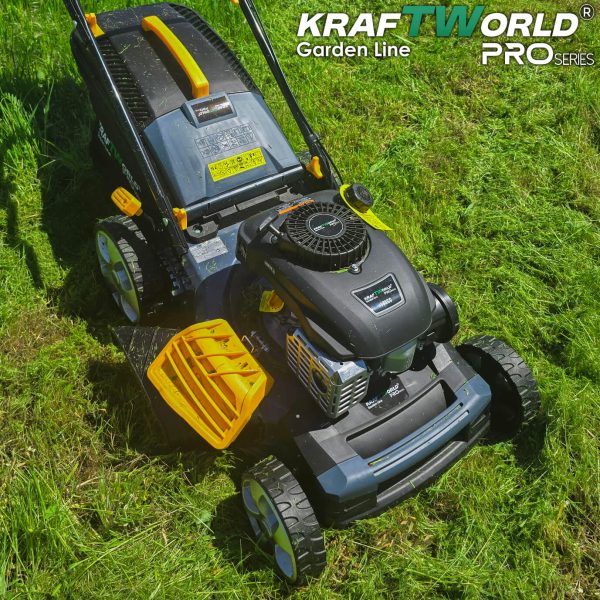 Самоходна бензинова косачка KraftWorld 5в1 с мулчиране и кош 65L