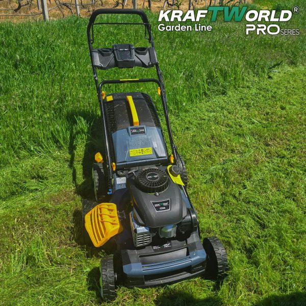 Самоходна бензинова косачка KraftWorld 5в1 с мулчиране и кош 65L