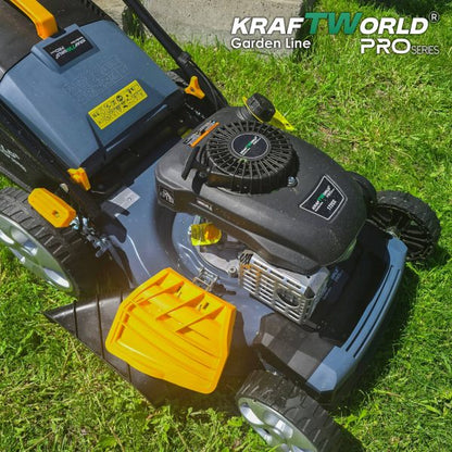 Самоходна бензинова косачка KraftWorld 5в1 с мулчиране и кош 65L