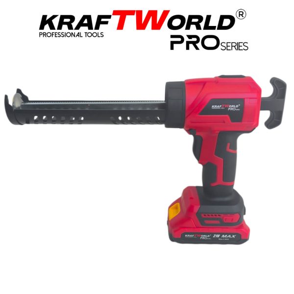 Акумулаторен пистолет за силикон KraftWorld 21V с 2 батерии