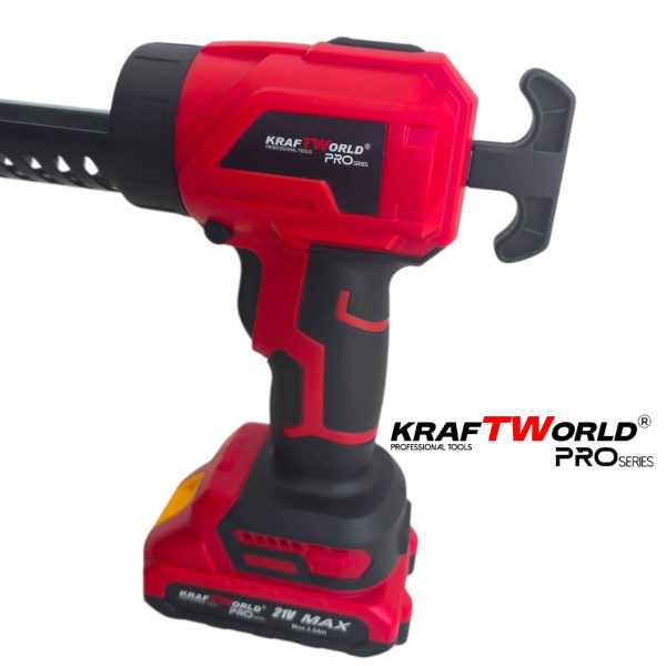 Акумулаторен пистолет за силикон KraftWorld 21V с 2 батерии