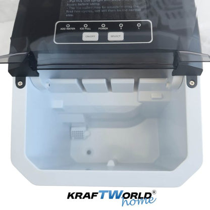 Ледогенератор KraftWorld KW-2766 – 12kg/24h, 2 размера лед, 6–8 минути
