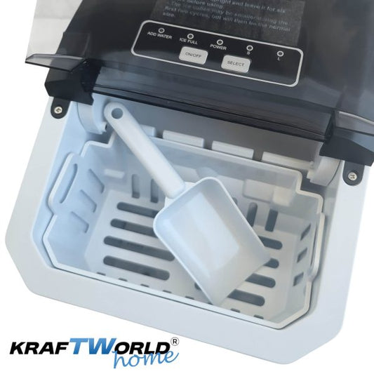 Ледогенератор KraftWorld KW-2766 – 12kg/24h, 2 размера лед, 6–8 минути