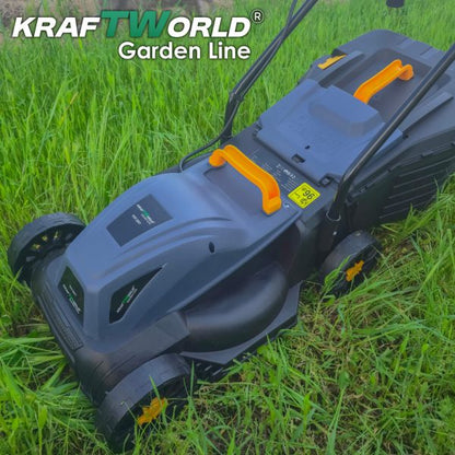 Електрическа косачка KraftWorld 1800W с кош 25L и регулиране на височината