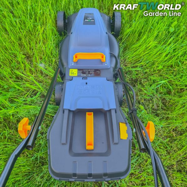 Електрическа косачка KraftWorld 1800W с кош 25L и регулиране на височината