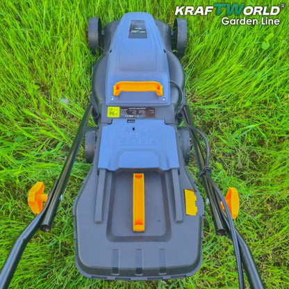 Електрическа косачка KraftWorld 1800W с кош 25L и регулиране на височината