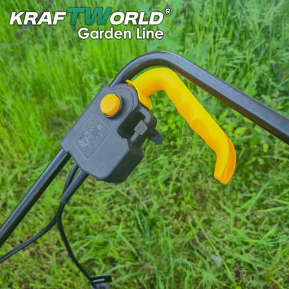 Електрическа косачка KraftWorld 1800W с кош 25L и регулиране на височината