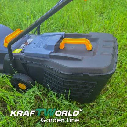 Електрическа косачка KraftWorld 1800W с кош 25L и регулиране на височината