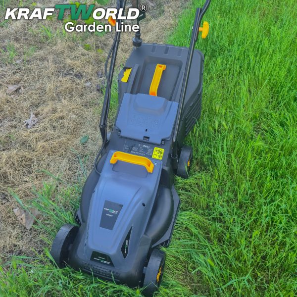 Електрическа косачка KraftWorld 1800W с кош 25L и регулиране на височината