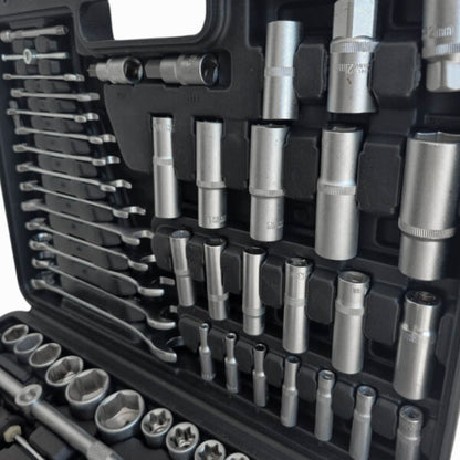 Гедоре KraftWorld 216 части 1/4″ 3/8″ 1/2″ CR-V – пълен комплект за професионалисти