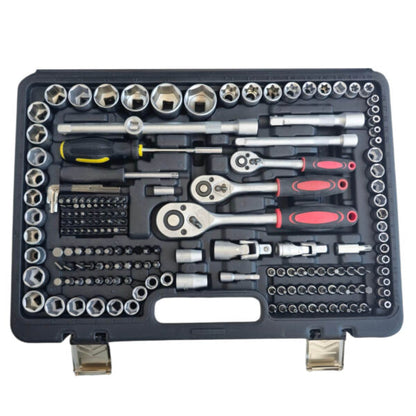 Гедоре KraftWorld 216 части 1/4″ 3/8″ 1/2″ CR-V – пълен комплект за професионалисти