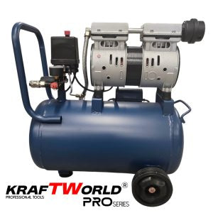 Безмаслен бутален компресор 25L KraftWorld PRO Series KW-2852 – тих, компактен и мощен