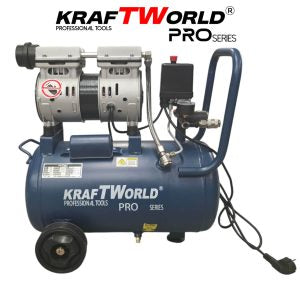 Безмаслен бутален компресор 25L KraftWorld PRO Series KW-2852 – тих, компактен и мощен