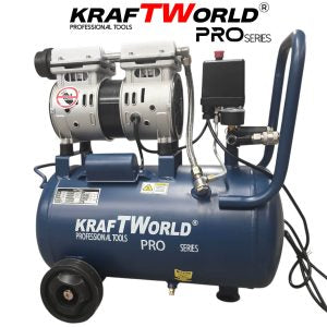 Безмаслен бутален компресор 25L KraftWorld PRO Series KW-2852 – тих, компактен и мощен