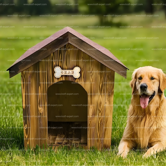 Дървена къщичка за куче - Размер Средна (M)