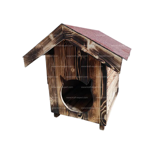 Дървена къщичка за коте