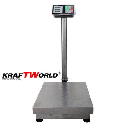Електронен платформен кантар KraftWorld – до 500 кг, платформа 80×60 см