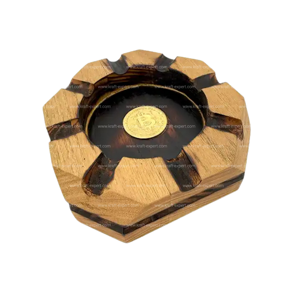 Дървен пепелник за цигари 4 x 15 х 15 см